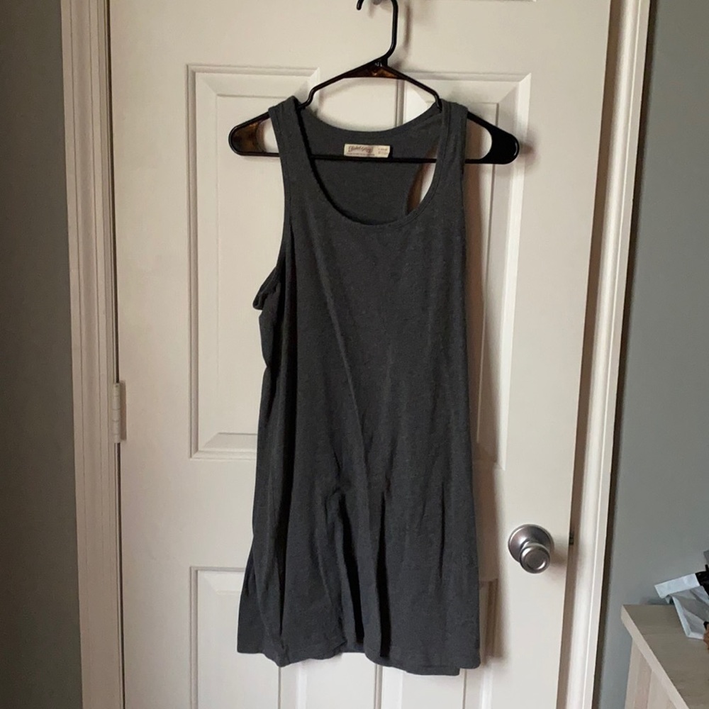 Gray Racerback Tank Dress Tunic